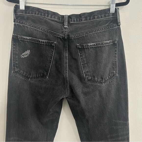 Vince High Waist Vintage Straight Jeans Distressed Black Size 27 - Picture 10 of 13